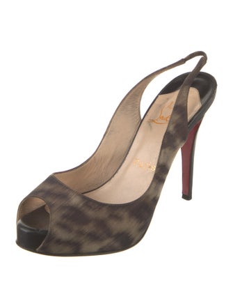 Christian Louboutin Animal Print Slingback Pumps