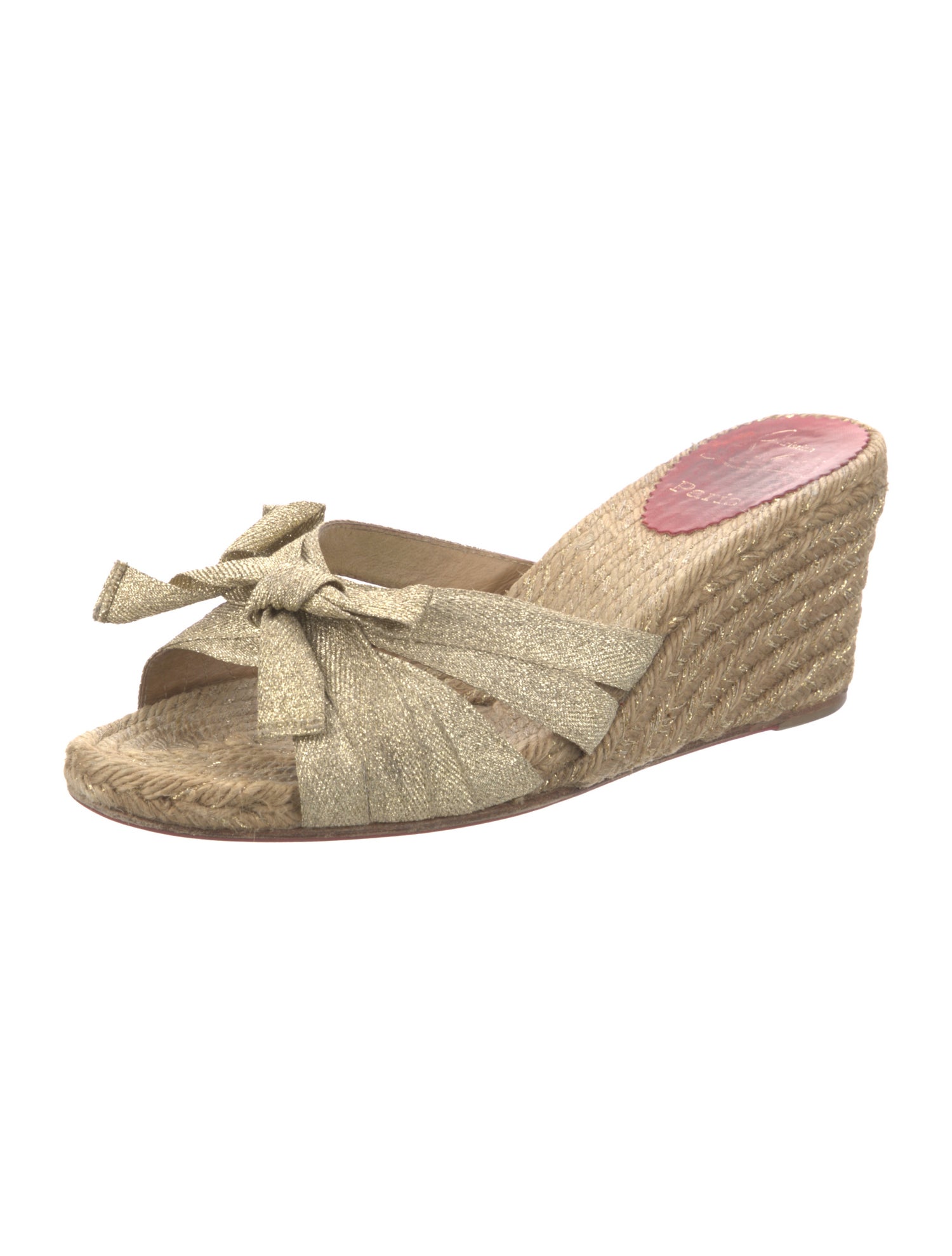 Christian Louboutin Jute Bow Accents Espadrilles