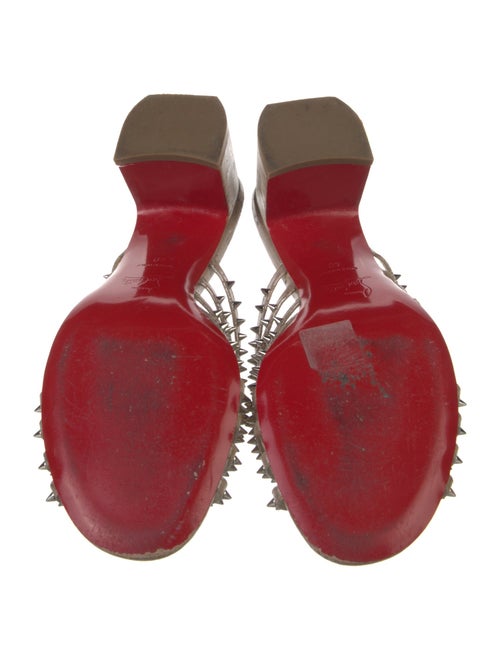 Christian Louboutin Spike Accents Leather Slides