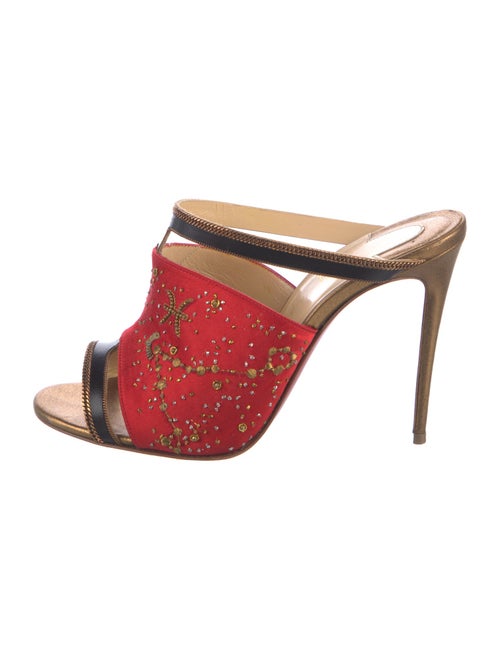 Christian Louboutin Satin Printed Mules