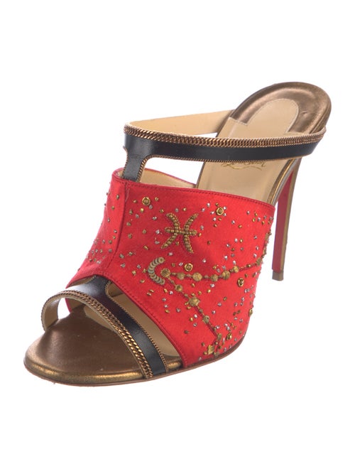 Christian Louboutin Satin Printed Mules