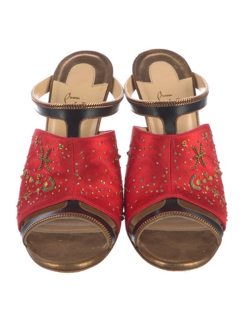 Christian Louboutin Satin Printed Mules