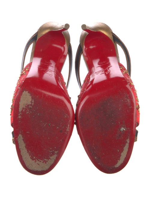 Christian Louboutin Satin Printed Mules