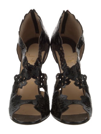 Christian Louboutin Decoupadiva 120 Patent Leather T-Strap Sandals