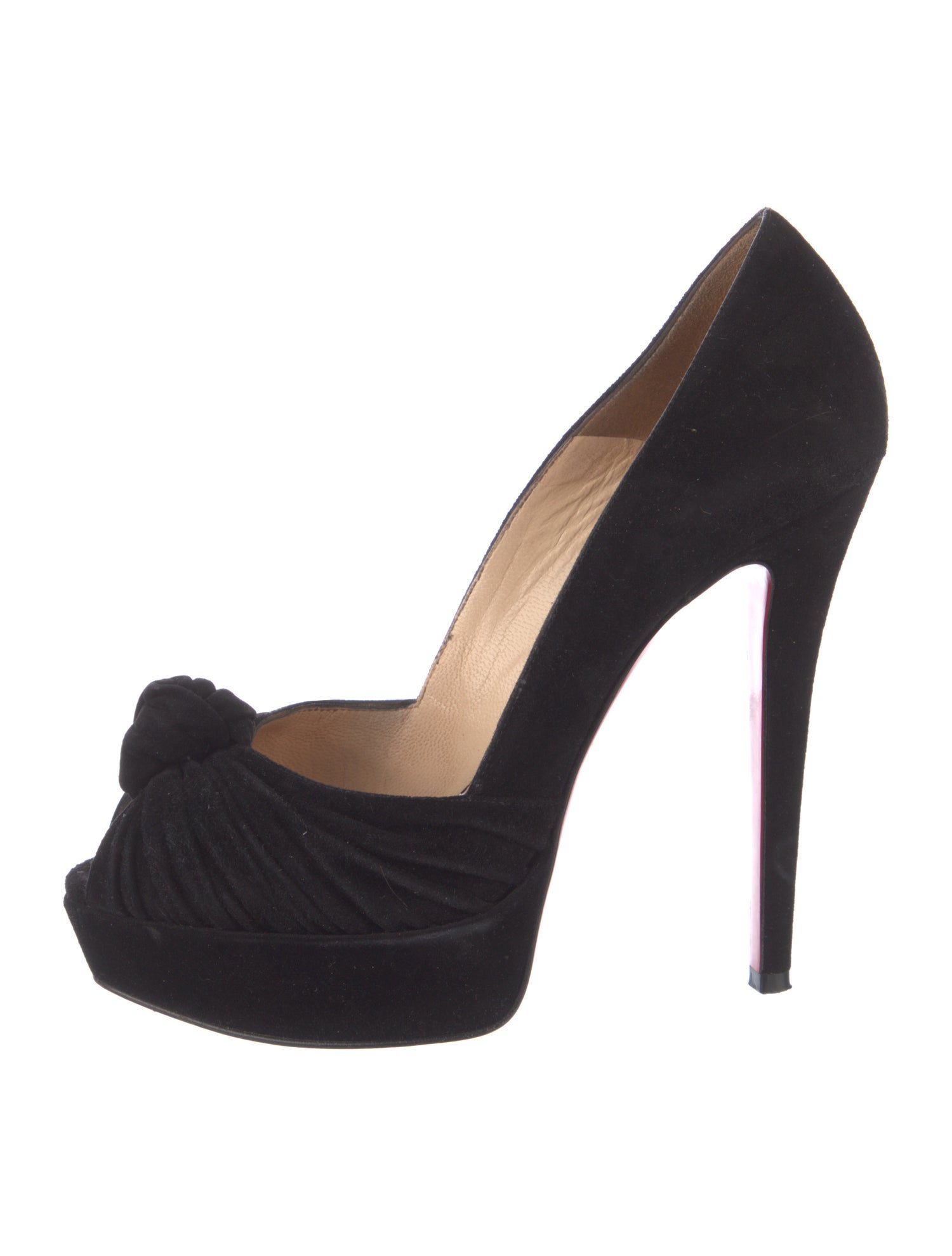 Christian Louboutin Suede Cutout Accent Pumps