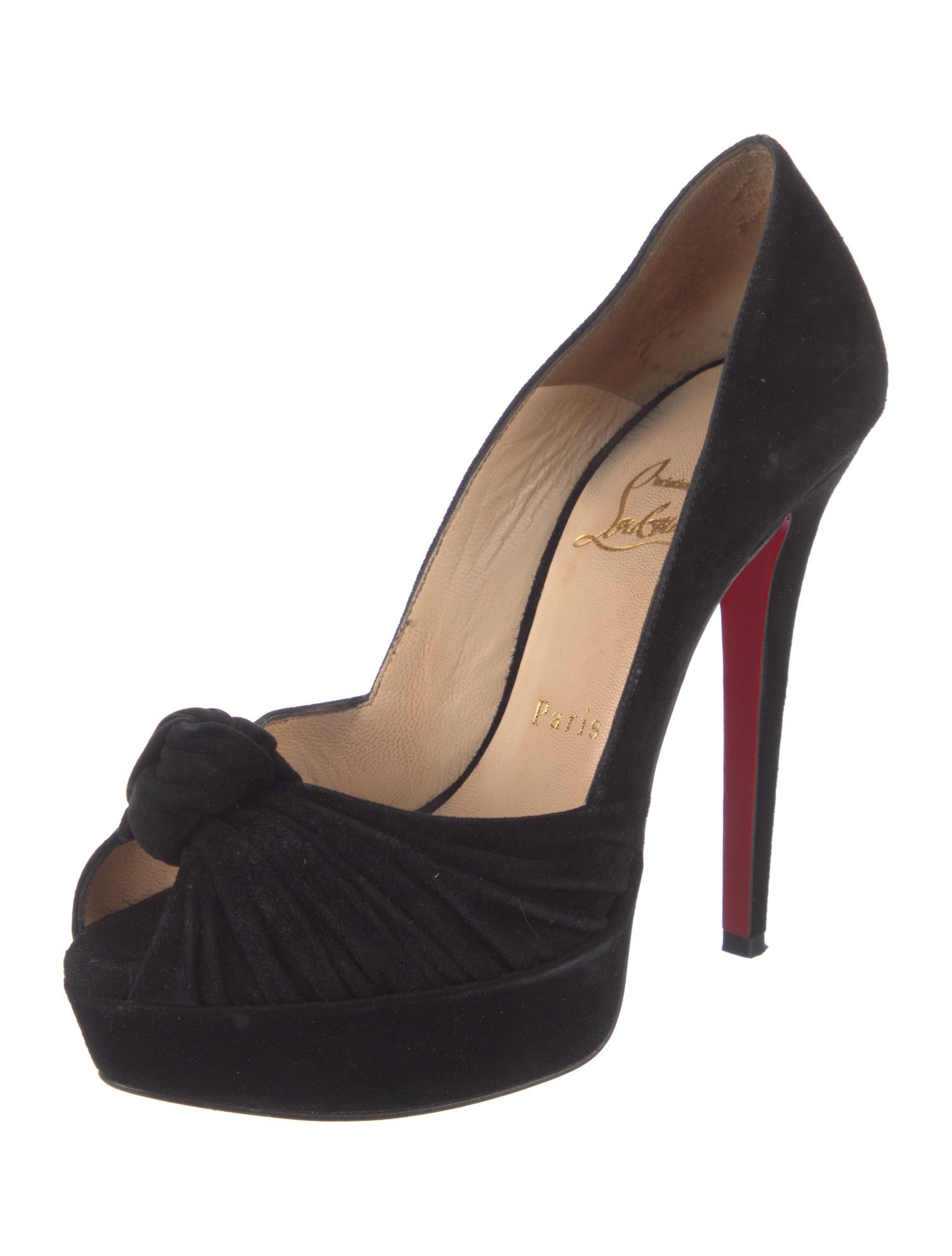 Christian Louboutin Suede Cutout Accent Pumps
