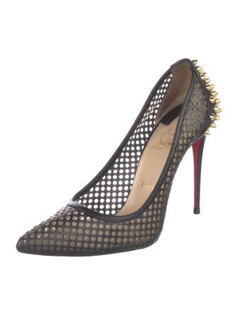 Christian Louboutin Spike Accents Leather Pumps