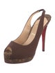 Christian Louboutin Canvas Slingback Pumps