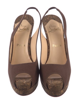 Christian Louboutin Canvas Slingback Pumps