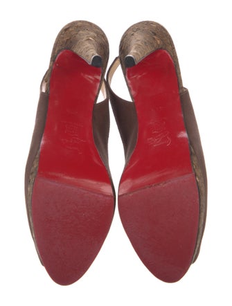Christian Louboutin Canvas Slingback Pumps