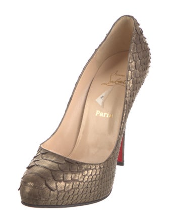 Christian Louboutin Python Animal Print Pumps