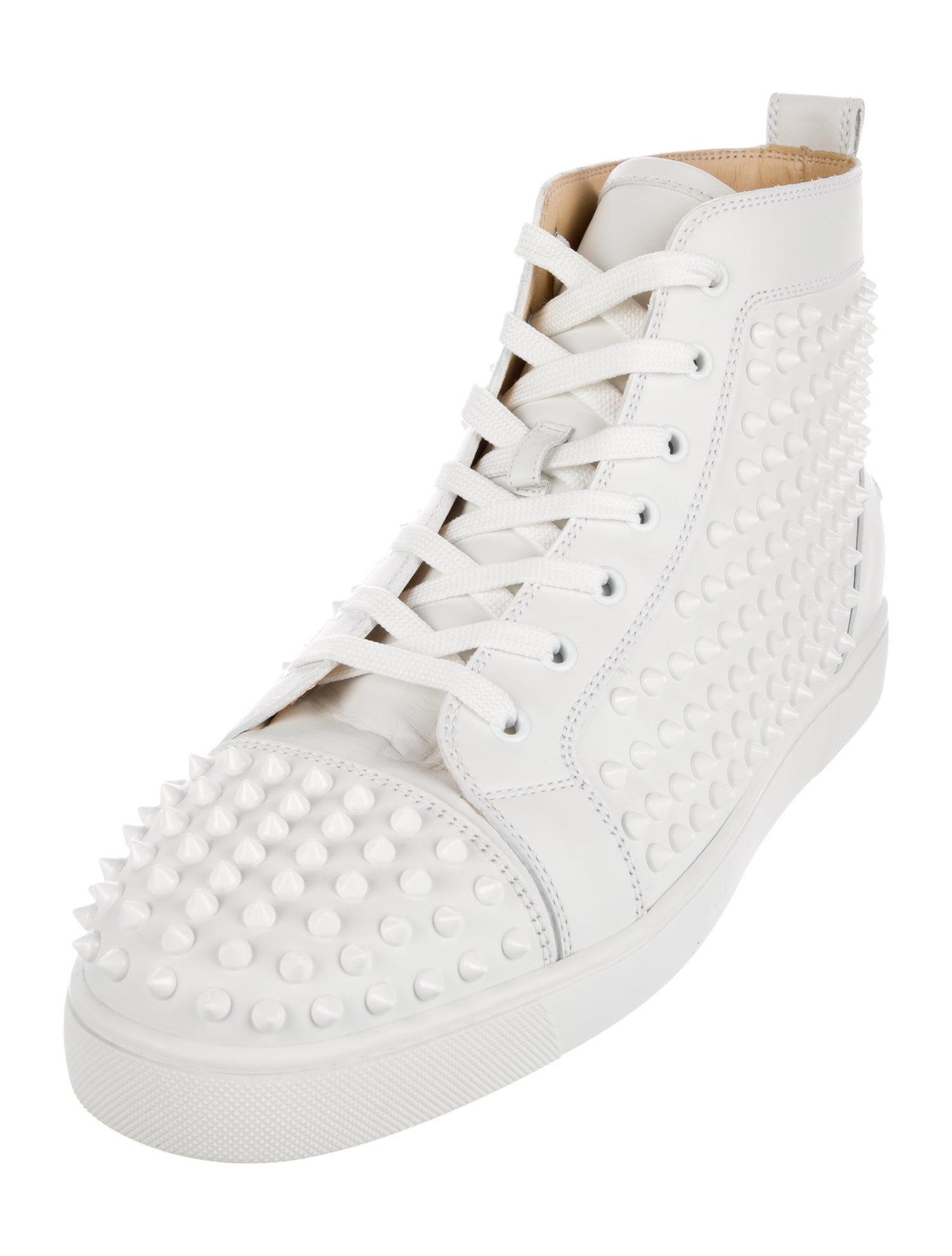 Christian Louboutin Spike Accents Leather Sneakers