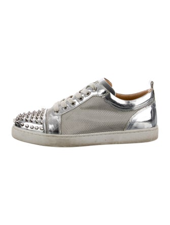 Christian Louboutin Spike Accents Patent Leather Sneakers