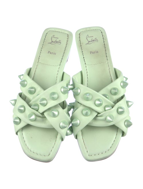 Christian Louboutin Spike Accents Leather Slides