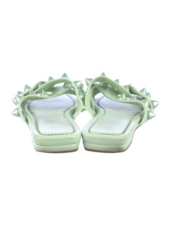 Christian Louboutin Spike Accents Leather Slides