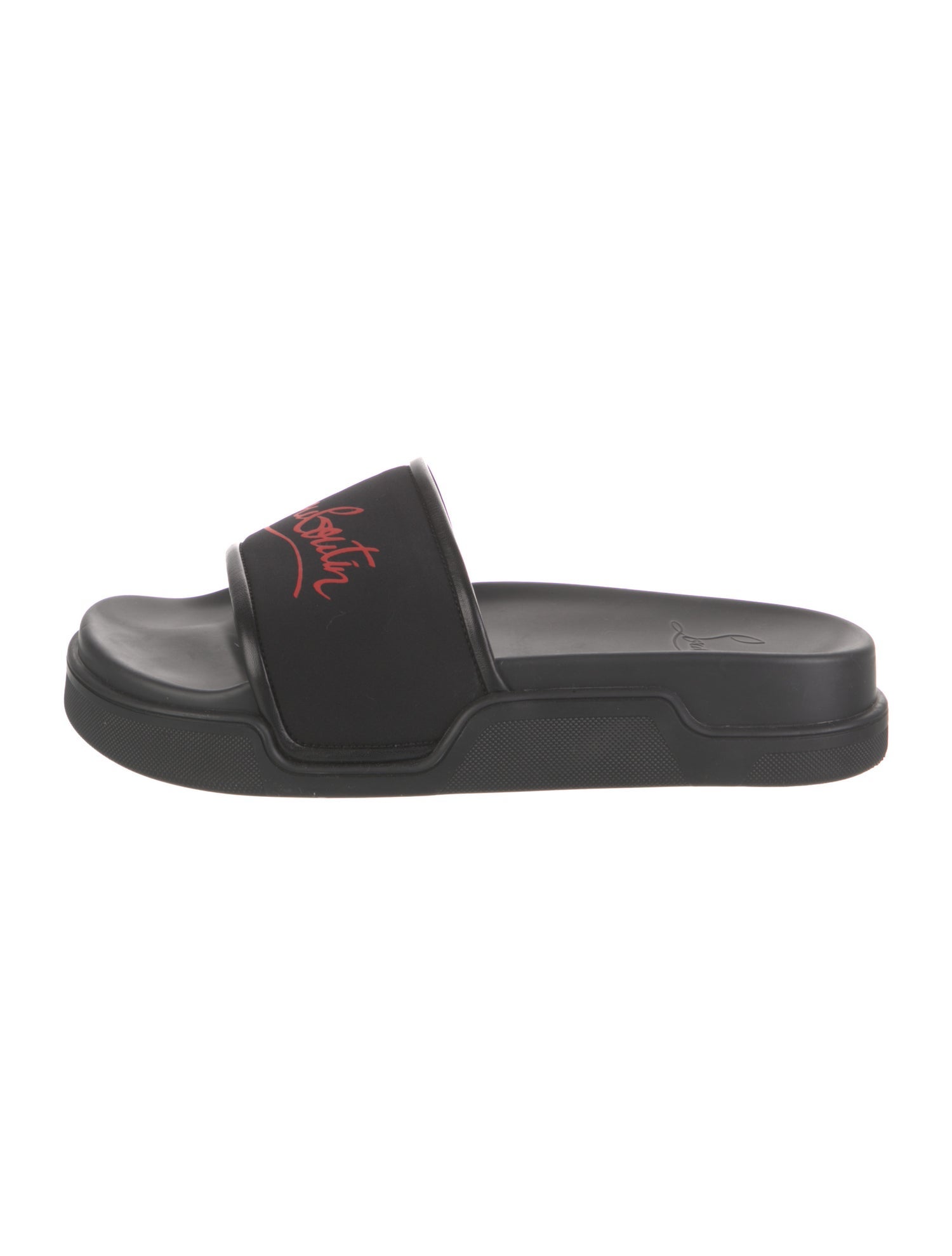 Christian Louboutin Neoprene Graphic Print Slides