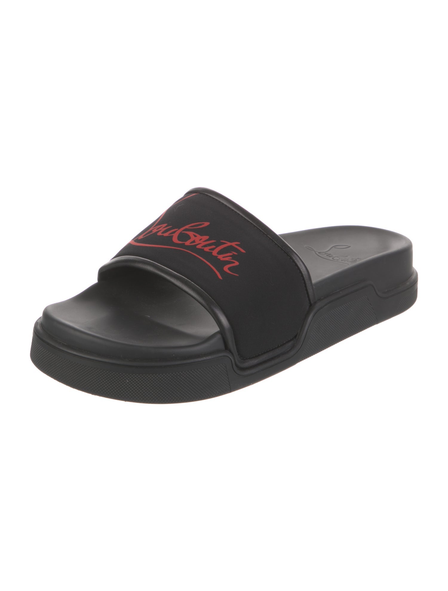 Christian Louboutin Neoprene Graphic Print Slides