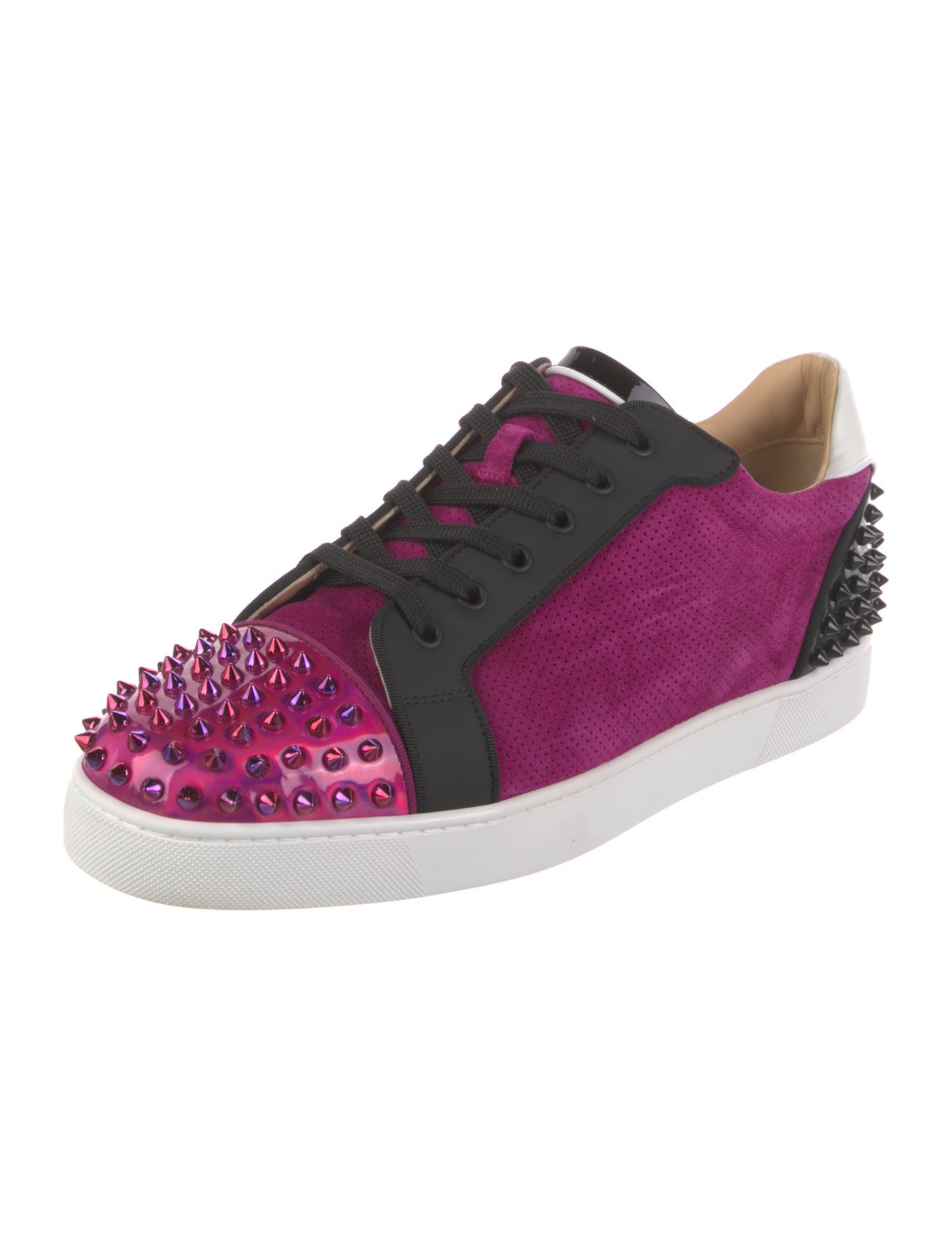 Christian Louboutin Spike Accents Suede Sneakers