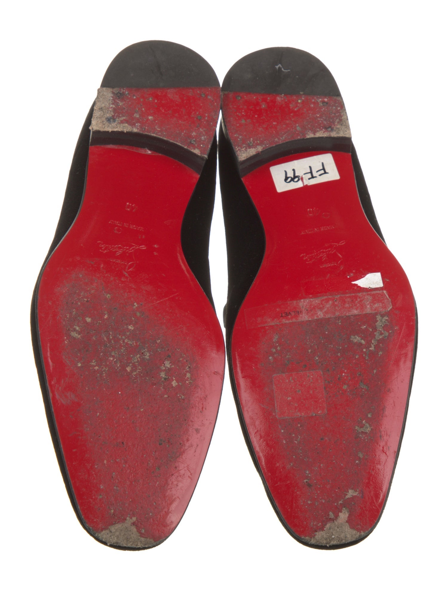 Christian Louboutin Velvet Embroidered Accent Loafers