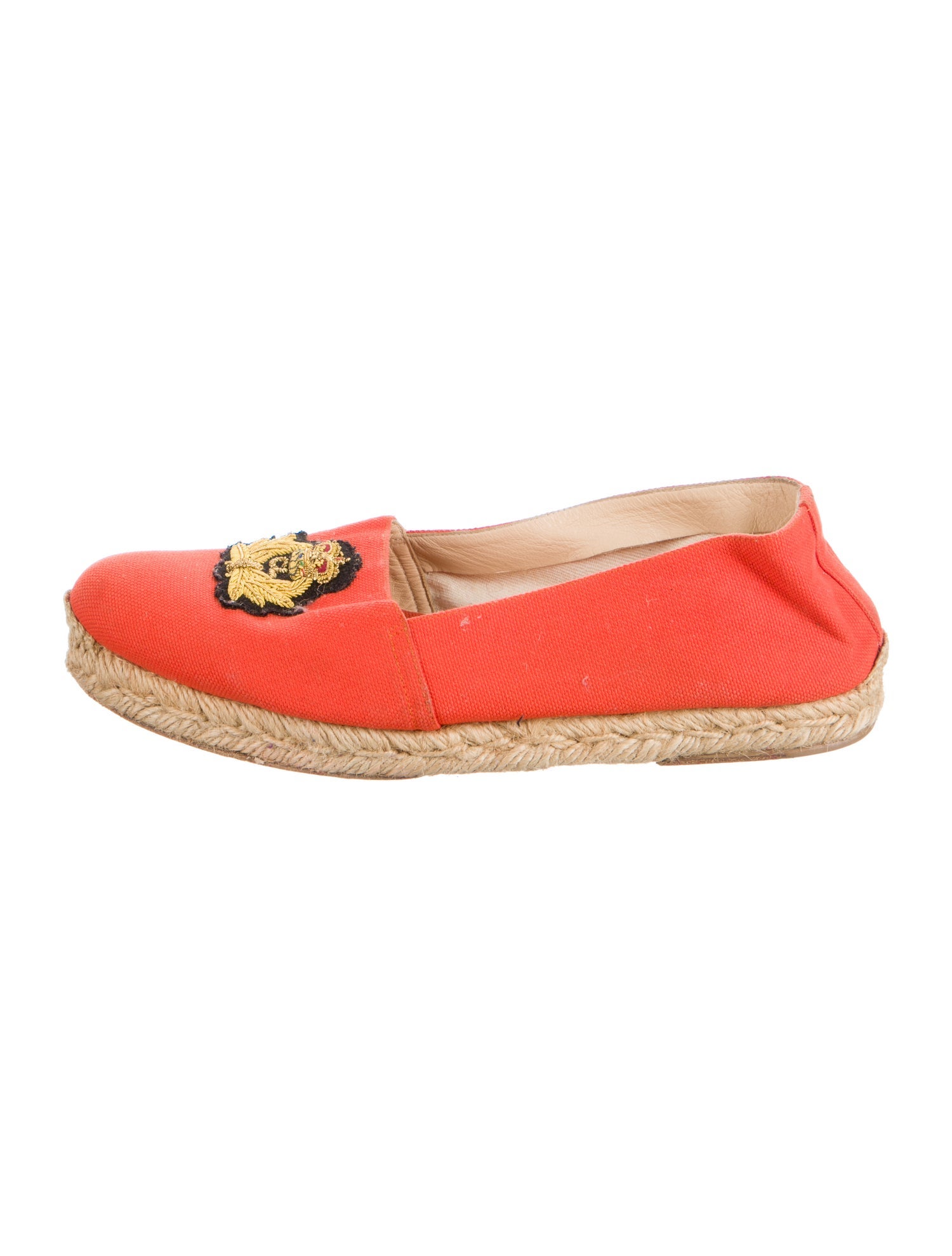 Christian Louboutin Canvas Embroidered Accent Espadrilles