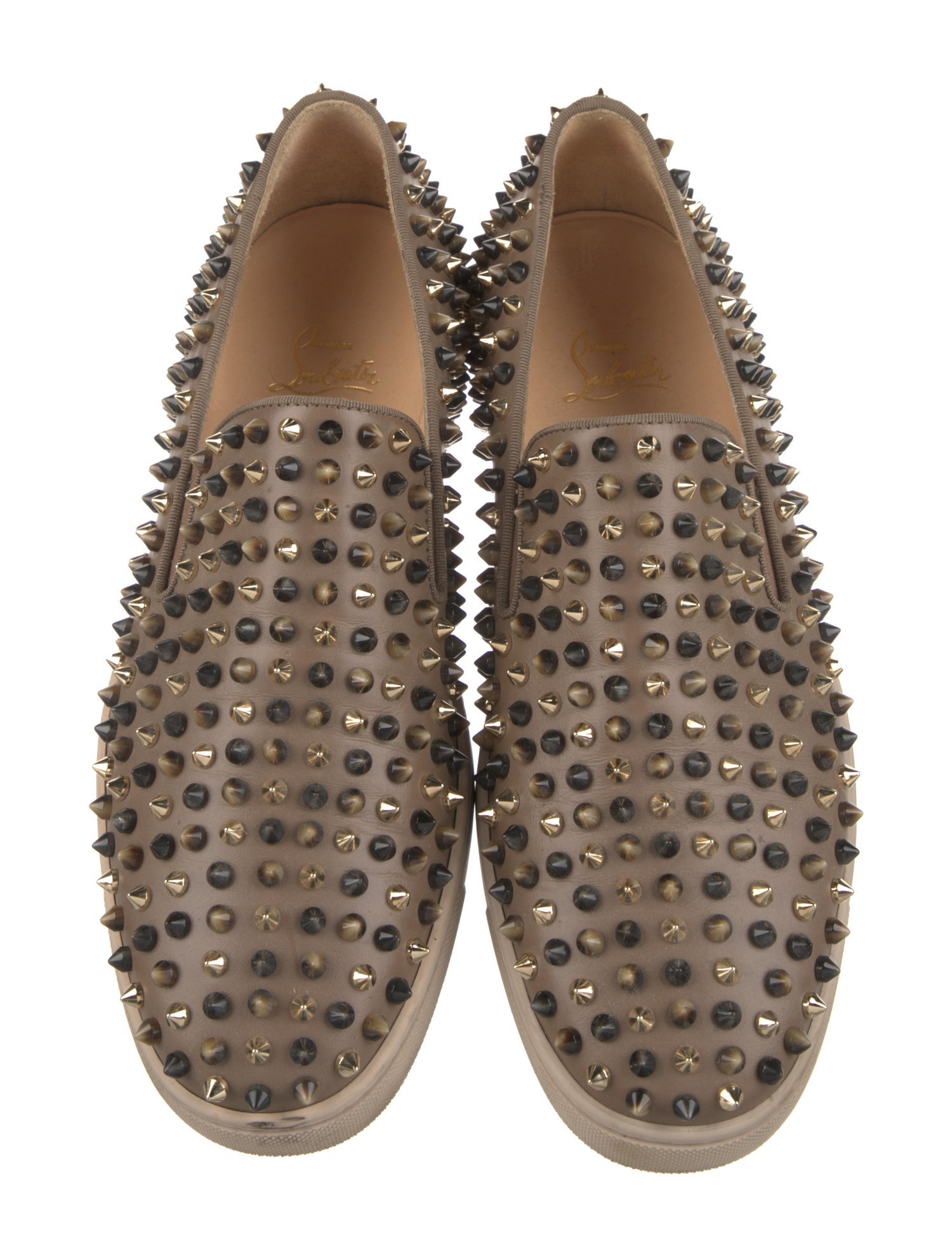 Christian Louboutin Spike Accents Leather Sneakers