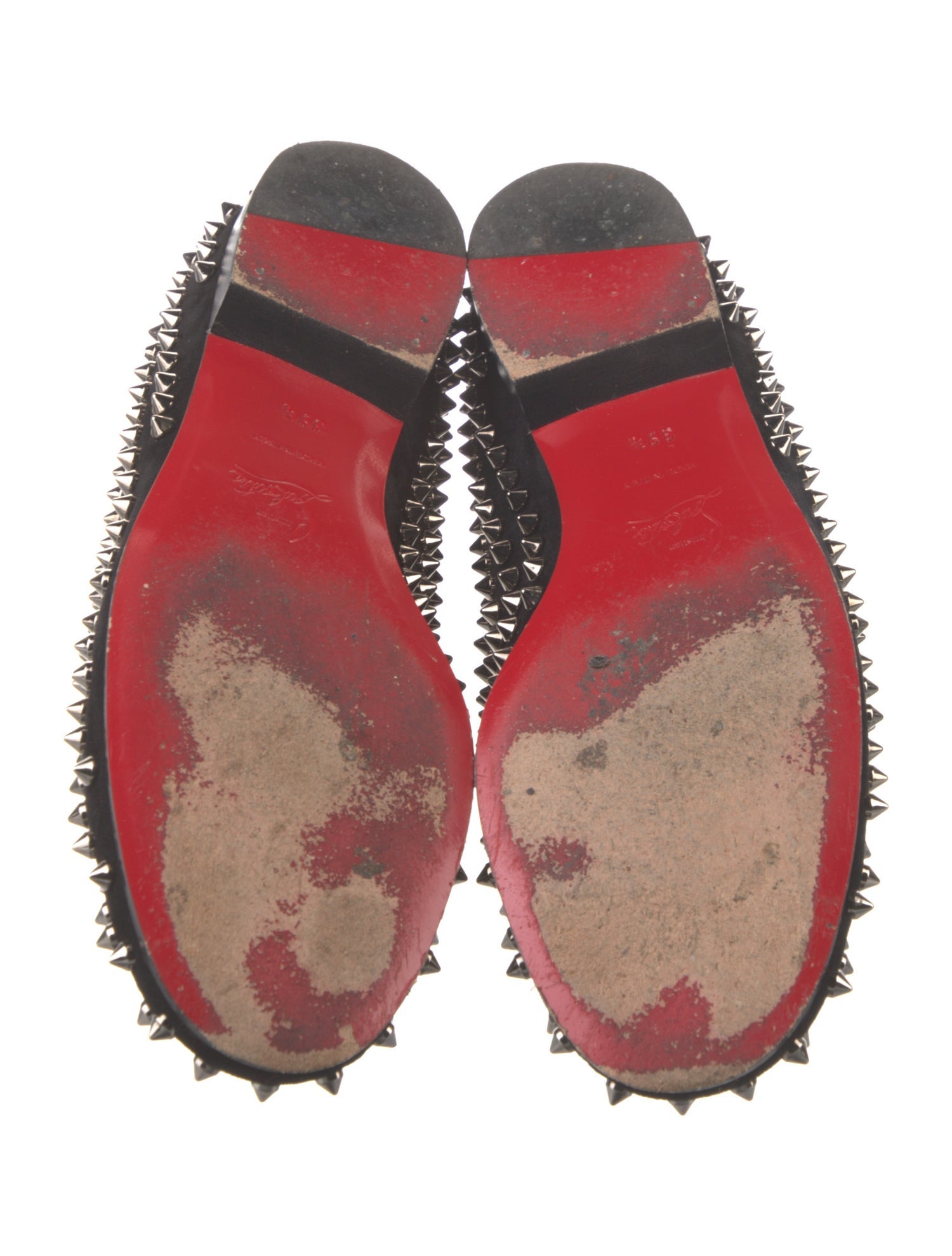 Christian Louboutin Spike Accents Suede Loafers