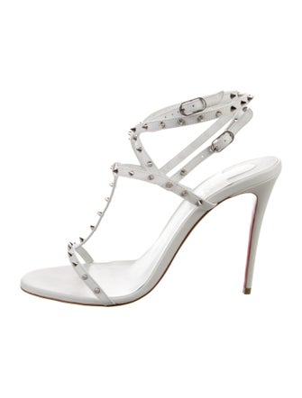 Christian Louboutin Rockstud Accents Leather T-Strap Sandals