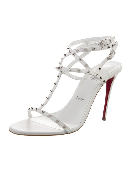 Christian Louboutin Rockstud Accents Leather T-Strap Sandals