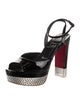 Christian Louboutin Leather Crystal Embellishments Slingback Pumps