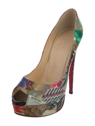 Christian Louboutin Patent Leather Printed Pumps