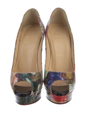 Christian Louboutin Patent Leather Printed Pumps
