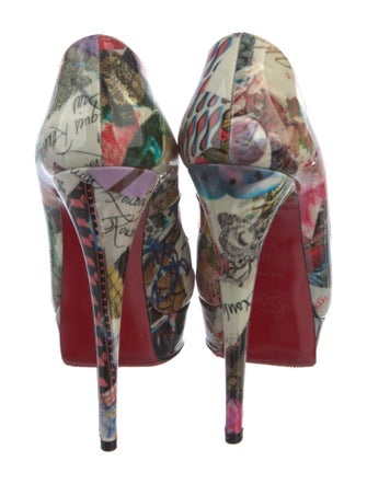 Christian Louboutin Patent Leather Printed Pumps