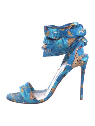 Christian Louboutin Satin Printed Sandals