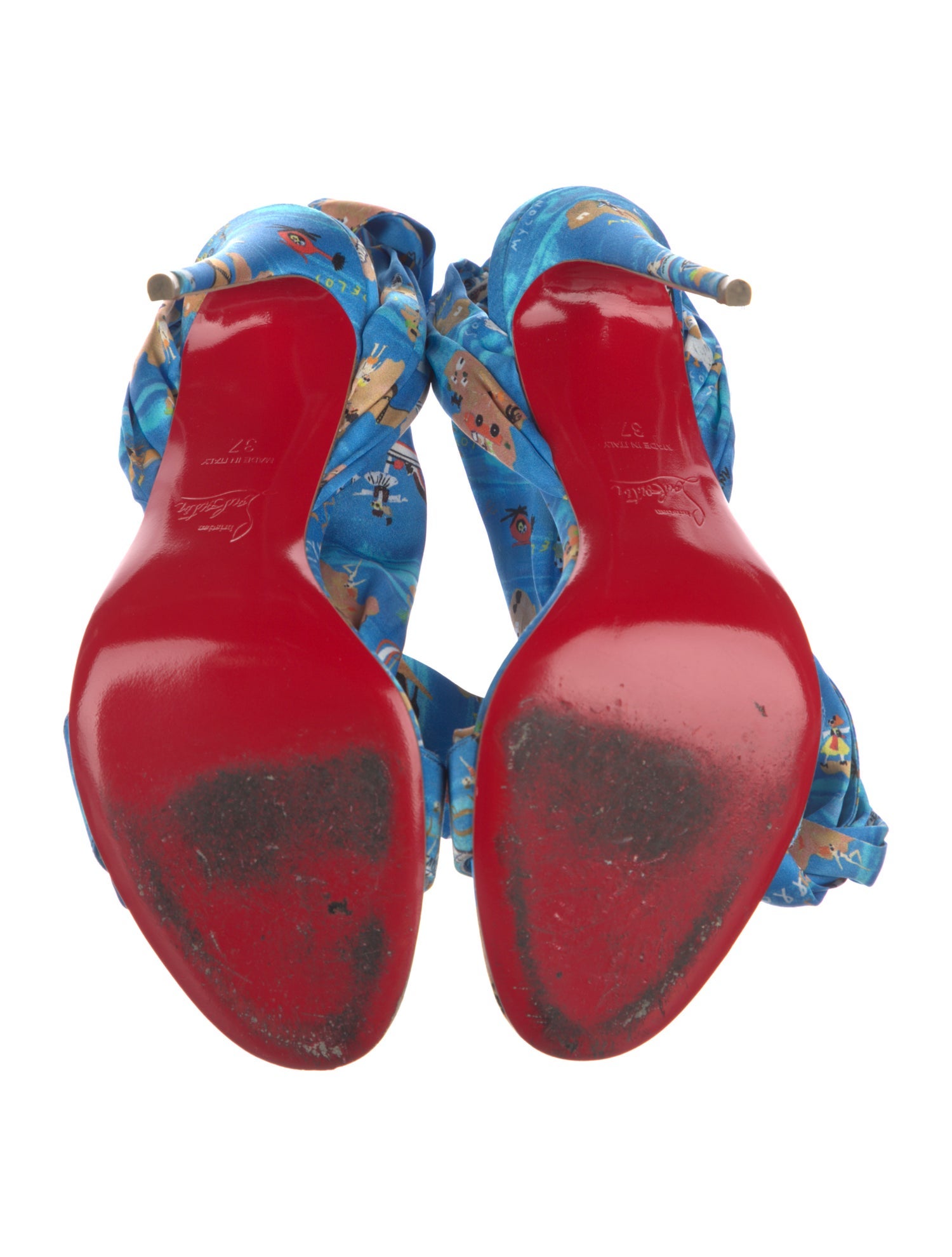Christian Louboutin Satin Printed Sandals