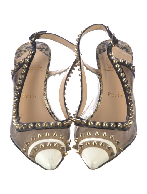 Christian Louboutin Spike Accents PVC Slingback Pumps