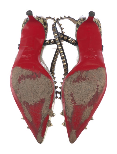Christian Louboutin Spike Accents PVC Slingback Pumps