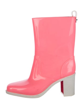 Christian Louboutin Spike Accents Rubber Rain Boots