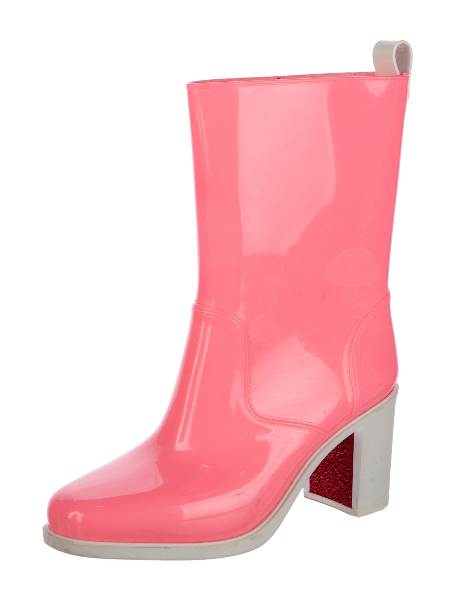 Christian Louboutin Spike Accents Rubber Rain Boots