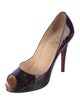 Christian Louboutin Patent Leather Animal Print Pumps