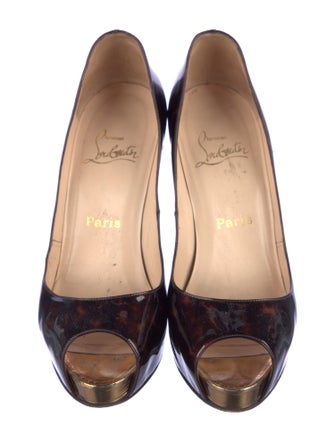 Christian Louboutin Patent Leather Animal Print Pumps