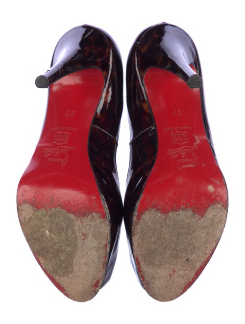 Christian Louboutin Patent Leather Animal Print Pumps