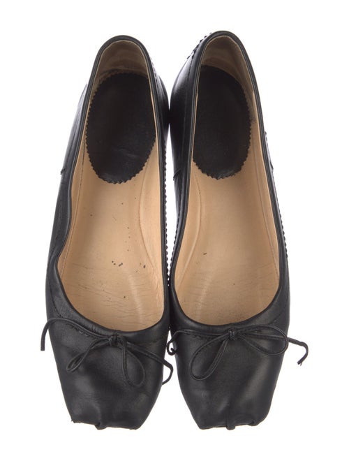 Christian Louboutin Leather Bow Accents Ballet Flats
