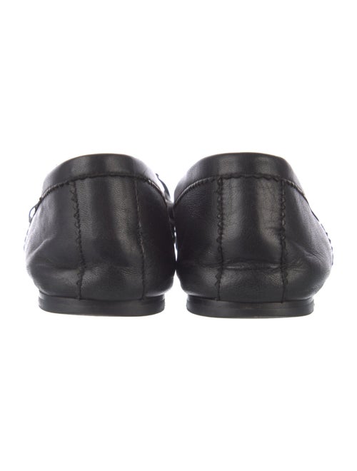 Christian Louboutin Leather Bow Accents Ballet Flats