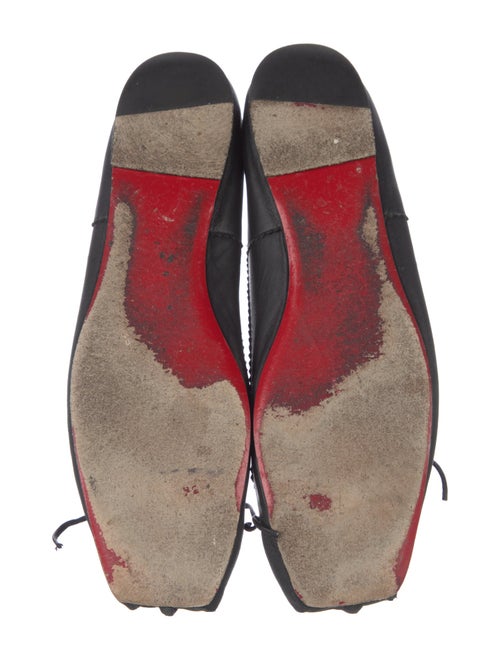 Christian Louboutin Leather Bow Accents Ballet Flats