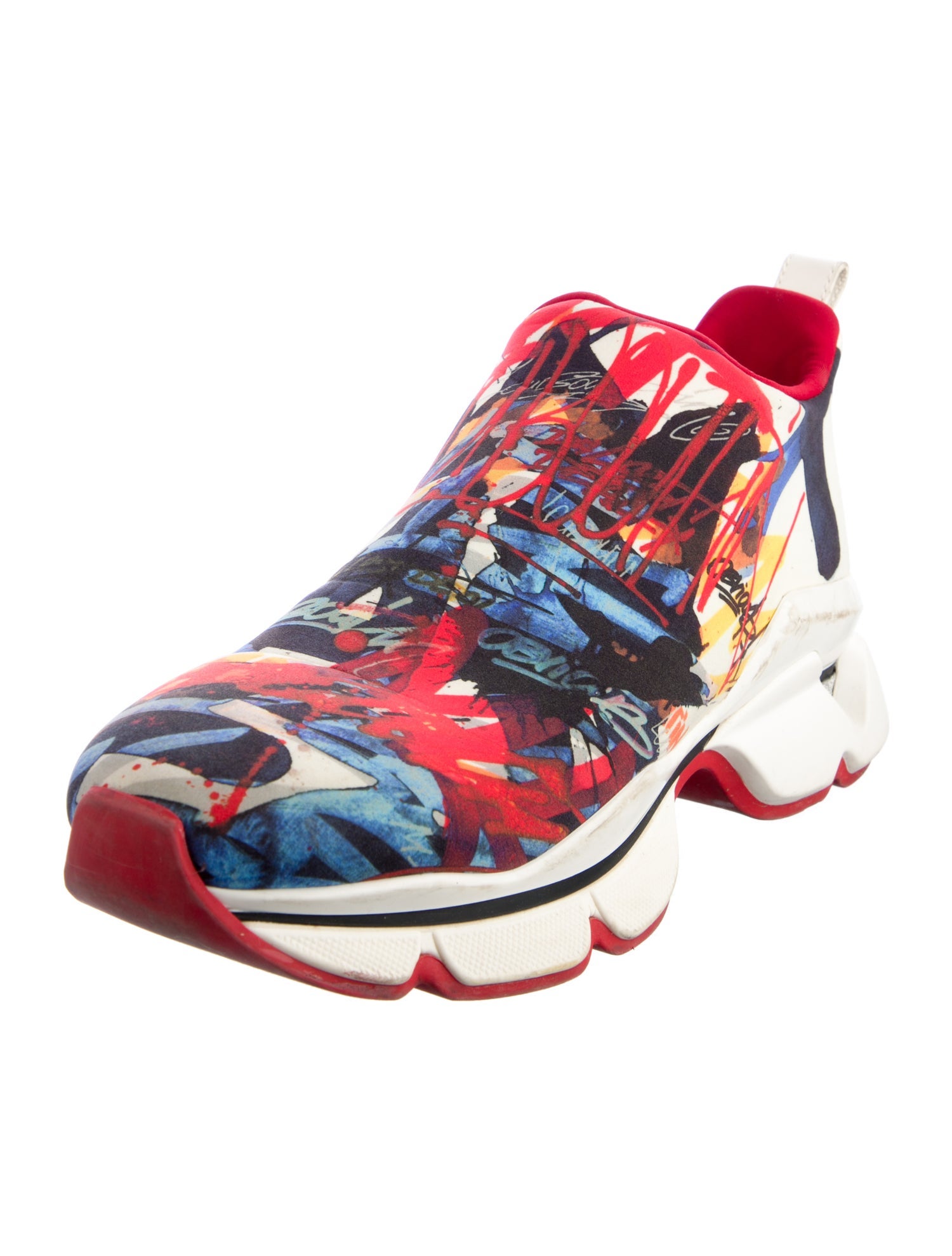 Christian Louboutin Neoprene Printed Athletic Sneakers