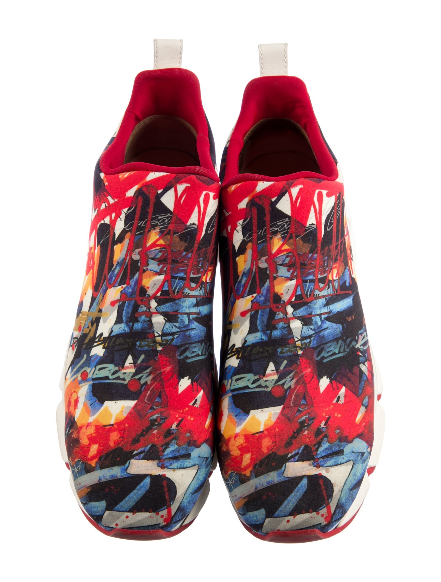 Christian Louboutin Neoprene Printed Athletic Sneakers
