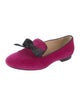Christian Louboutin Velvet Bow Accents Loafers