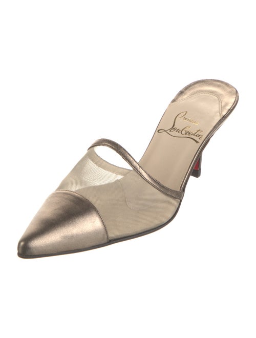Christian Louboutin Leather Mesh Accents Mules