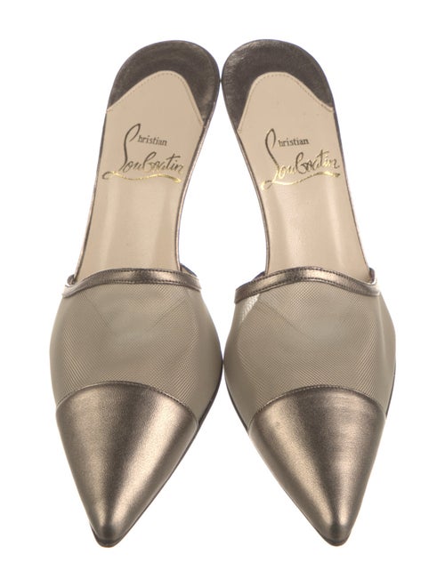 Christian Louboutin Leather Mesh Accents Mules