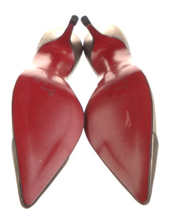 Christian Louboutin Leather Mesh Accents Mules